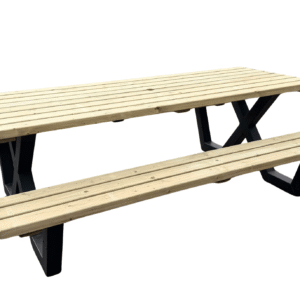picknickbank met stalen X-poten
